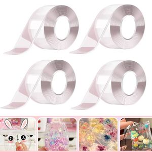 4 Stück Nano Tape Bubbles Spielzeug,Traceless Adhesive Nano Tape für die Herstellung von Blasen,Transparentes Mehrzweck 100cm*4