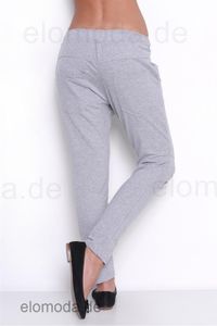 Damen Hose lässig mit Taschen in trendigen Farben,  Grau Meliert S/M 36/38