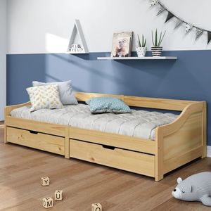 Tagesbett mit 2 Schubladen IRUN 90x200 cm Massivholz Kiefer , Klassische Betten Design 2024