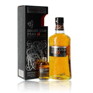 Highland Park 12 Jahre 0,7l, alc. 40 Vol.-% + Cask Strength 0,05l 64,1 Vol.-% Single Malt Scotch Whisky Geschenkset