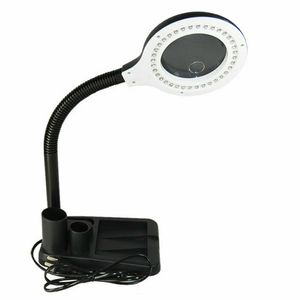 LED Lupenleuchte 5X 10X Magnifier Lupenlampe Kosmetik Arbeitsleuchte 85mm Linse Tischlampe 11W 220V Schreibtischleuchte (schwarz)
