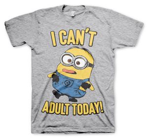 Minions - I Can't Adult Today T-Shirt - XX-Large - Heather-Grey