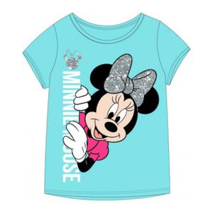 Minnie Mouse Shirt mit glitzernder Schleife & Schriftzug blau,128