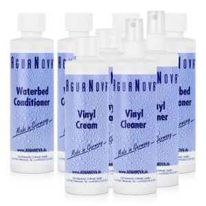 4x AguaNova Wasserbett Conditioner 250 ml & 2x Vinlcream 240ml & 2x Vinylreinig