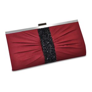 Steuer Modeschmuck Abendtasche 23,0cm rot Glasstein schwarz 445000010