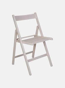 Moderner Klappstuhl aus Holz, für Balkon oder Garten, cm 42x48h79, Sitzhöhe cm 47, Farbe weiß