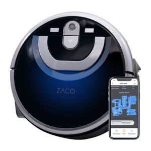 ZACO W450 Nass-Trocken Saugroboter mit extra Frisch- und Schmutzwassertank, intelligente Kamera Navigation, App & Alexa