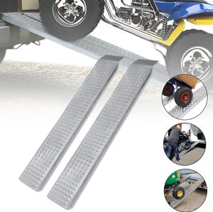 UISEBRT 2 X Auffahrrampe Rampe Verladerampen Motorradrampe Verladeschiene Verladerampe Auffahrschiene 160x22,5x4,5cm 400 kg Paar Traglast - Silber