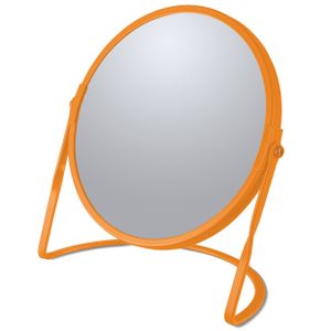 Spirella Schminkspiegel Kosmetikspiegel Badezimmerspiegel "Akira" 5-Fach Vergrößerung - matt Orange