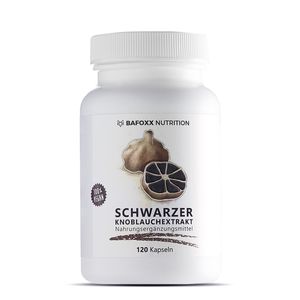 BAFOXX Nutrition® Schwarzer Knoblauch Kapseln hochdosiert - 180 Stück für 3 Monate - Naturprodukt mit 700 mg Knoblauchextrakt 10:1