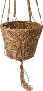 Progarden Blumenampel Makramee braun Sisal Seegras 25x25x120 cm