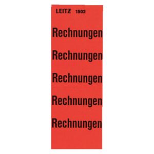 Leitz 1502-01-00 Inhaltsschild Rechnungen, selbstklebend, 100 Stück, rot