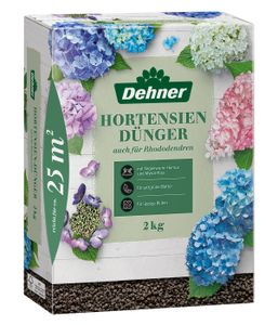 Dehner Hortensiendünger, hochwertiger Dünger für Laubgehölze, organischer NPK-Dünger, mit Spurennährstoffen, organisch-mineralisch, 2 kg, für ca. 25 qm