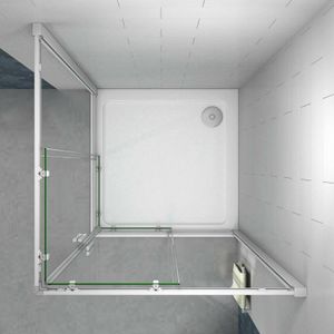 70X70X185cm Duschkabine Duschabtrennung Eckeinstieg Echtglas Schiebetür Dusche Duschwand