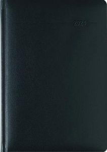 Praxistimer Balacron schwarz 2024 - Servicetimer 21,7x30,3 cm - 1 Tag 1 Seite - 400 Seiten - Balacron-Einband - Tageskalendarium - Alpha Edition