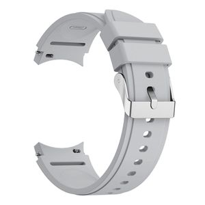 Sport Ersatz Armband für Samsung Galaxy Watch 4 Classic 46 mm Silikon Band Loop, Farbe:Hellgrau