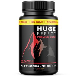 Huge Effect Premium Caps | mit L-Arginin, L-Citrullinsowie Maca, Traubenkernextrakt und Zink | 60 Kapseln Inhalt pro Dose