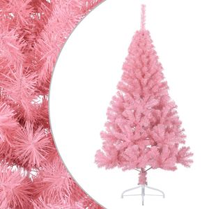 vidaXL Künstlicher Halb-Weihnachtsbaum mit Ständer Rosa 120 cm PVC