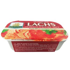 Bering Atlantischer Lachs in Ketchup-Sauce 120g Lachsfilet Fisch Salmo salar
