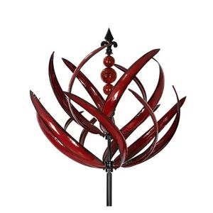 Leap Harlow Wind Spinner Rotator – einzigartige und magische kinetische Skulpturen, Windmühle, windbetrieben, Gartendekoration, Geschenk-Spinner - Red