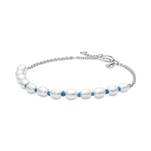 Pandora 591689C01 Dámský náramek z kultivovaných sladkovodních perel Blue Ribbon Chain Silver 18 cm