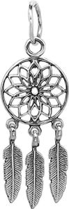 925 Sterling Silber Anhänger Traumfänger Dreamcatcher Kettenanhänger Amulett