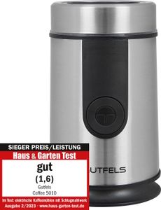GUTFELS COFFEE 5010 Kaffeemühle | 50 g Kapazität | 200 Watt Leistung | Edelstahl
