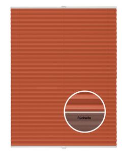 Plissee Thermo Klemmfix ohne Bohren Farbe: Orange, Größe: 95x130 cm