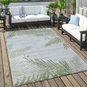 Outdoor Teppich Für Terrasse Und Balkon Pastell Palmen Design Verschiedene Farben Grösse 120x160 cm