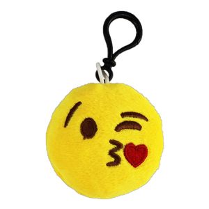Emoji Schlüsselanhänger SET Smiley aus Plüsch hochwertiger Emoticon Anhänger mit Schlaufe und Karabiner-Haken von wortek