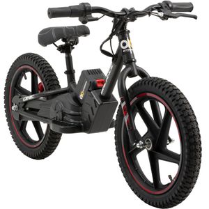 Kinder Balance Bike 16 Zoll | Elektrofahrrad 250 Watt - 21V 5.4Ah - Scheibenbremsen (Schwarz/Rot)