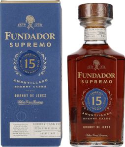 Fundador Supremo 15 Years Old Sherry Casks Brandy de Jerez 40% Vol. 0,7l in Geschenkbox Fundador Supremo 15 Years Old Sherry Casks Brandy de Jerez 40% Vol. 0,7l in Geschenkbox