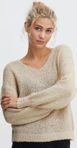 b.young BYOMIRA VNECK JUMPER Damen Strickpullover Grobstrick Pullover V-Ausschnitt mit Alpaka Wollanteil