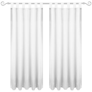 Gardine mit Schlaufen 140x225 cm ( Breite x Länge ) in Weiß, blickdichter Vorhang, Schlaufenvorhang in vielen Variationen