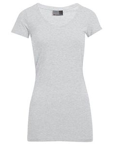 Promodoro Dámské dlouhé tričko Slim Fit V-Neck-T 3087 Grey Sportovní šedá (Heather) XXL