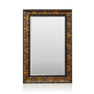 Rococo by Casa Chic Wandspiegel - 90 x 60 cm - Kohlefarben und Gold - Großer Spiegel