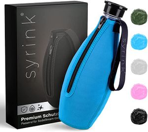 SYRINK® Schutzhülle kompatibel mit SodaStream Glasflasche [100% PASSEND] Neopren Schutzhülle & Outdoor Flaschenkühler Glasflaschen für SodaStream Crystal 2.0 | schützt vor Bruch & Kratzern