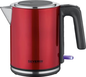 SEVERIN Wasserkocher WK 3427 1,0 Liter Edelstahl/rot
