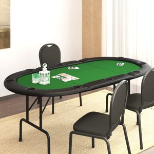 KAMELUN Pokertisch Klappbar 10 Spieler Grün 206x106x75 cm