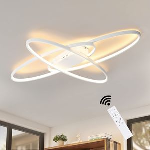 ZMH  LED Deckenleuchte Weiß Dimmbar mit Fernbedienung Innen Dekorative Deckenbeleuchtung 70W für Wohnzimmer Schlafzimmer Küche Büro