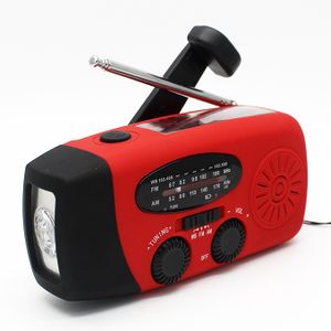 Notfallradio Multifunktions-Handkurbel Wiederaufladbar Solar Tragbar, Rot