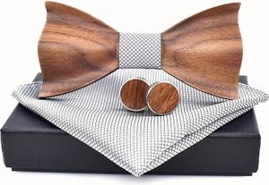 Dřevěný motýlek Luxury-Šedá KP30926 Dřevěný motýlek Luxury-Šedá KP30926
