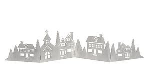 Deko Häuserzeile aus Metall klappbar 77 x 17 cm - grau - Weihnachtsstadt Silhouette zur Tischdekoration - Weihnachtsdeko Tischdeko für Weihnachten Weihnachtsstadt Skyline