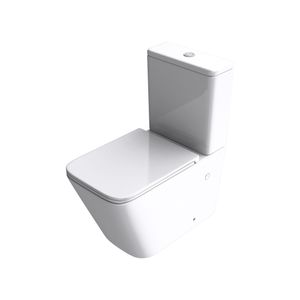 doporro Design WC Stand112T inkl. Softclose Absenkautomatik 36x63x82cm Stand-Toilette Weiß spülrandlos