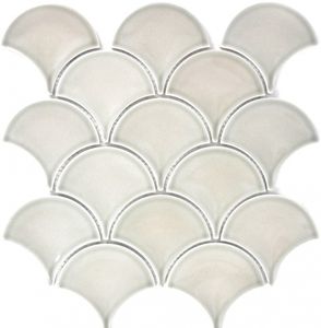 Mosaik Fliese Keramik grau Fächer steingrau glänzend MOS13-FS02