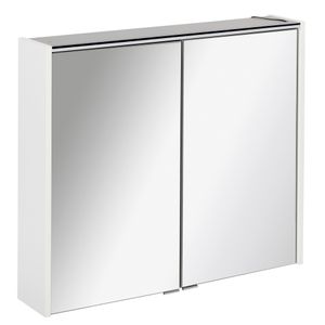 FACKELMANN LED Spiegelschrank DENVER / Badschrank mit gedämpften Scharnieren / Maße (B x H x T): ca. 80 x 68,5 x 16 cm / hochwertiger Schrank mit Spiegel und Beleuchtung fürs Bad / Korpus: Weiß