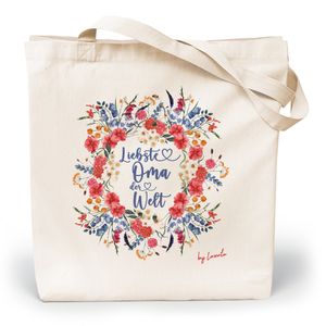 Loxato Geschenk Oma - Beste Oma der Welt Tasche - Oma Tasche - Oma Beutel -  "Liebste Oma der welt"