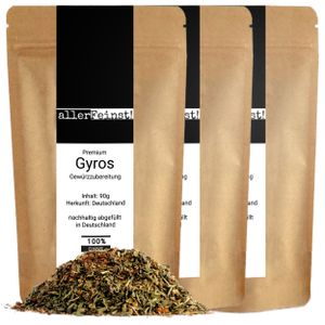 Premium Gyros Gewürzzubereitung - Gyrosgewürz für Fleisch, Gemüse und Dips in  – für die mediterrane Küche - 3 x 90g