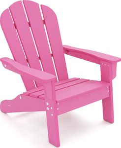 COSTWAY Detská stolička Adirondack, stolička Adirondack z HDPE, záhradná stolička s operadlom a podrúčkami pre deti od 3 do 8 rokov, ružová
