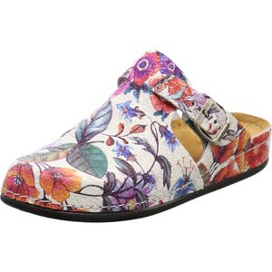 Dr. Feet Damen Pantolette weiß/Blumen